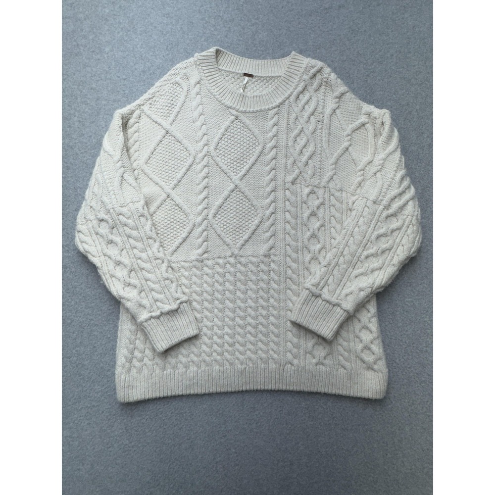 Free People‎ Sweater Womens XS Cable Knit Chunky Pullover Boho Textured Soft